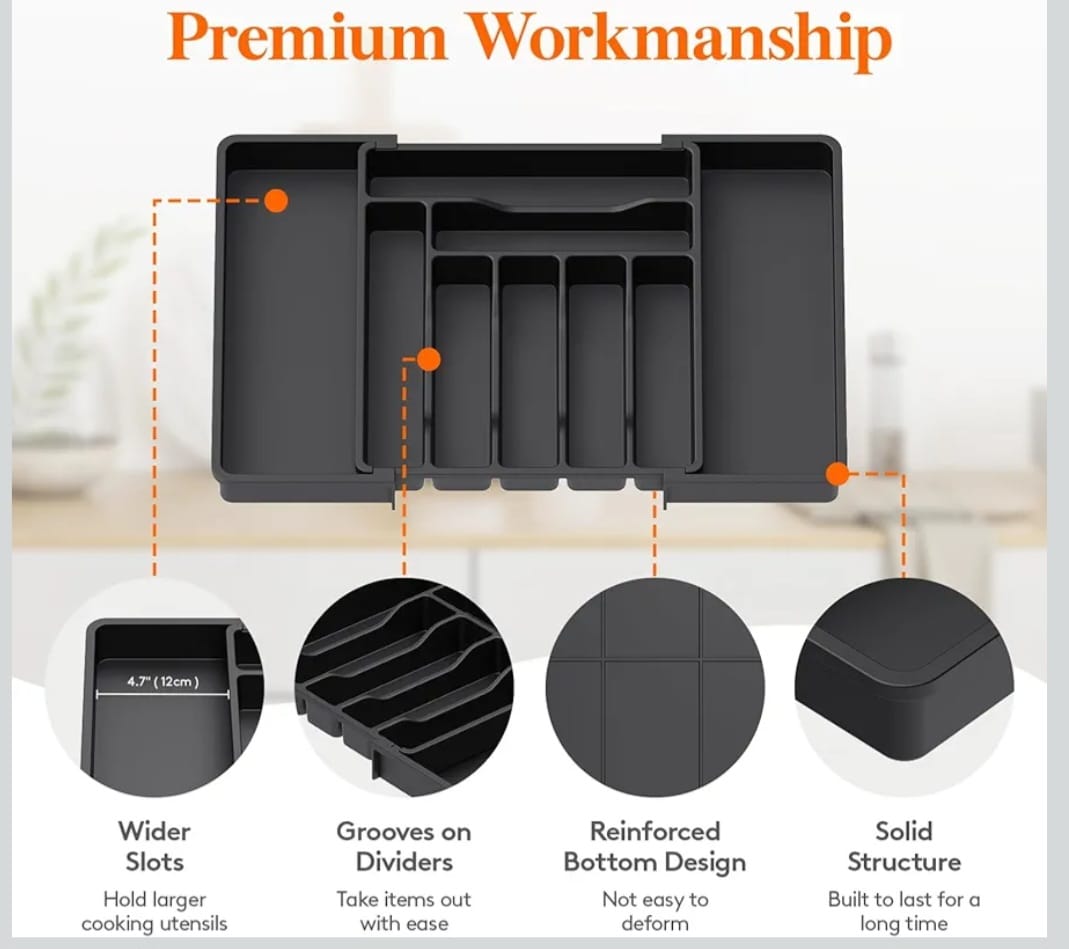 منظم ادوات مائده قابل للتوسيع